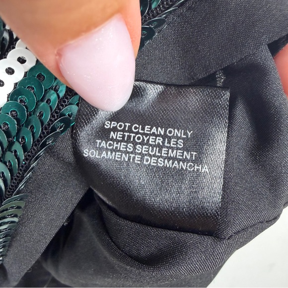 Badgley Mischka Women's Green And White Sequin Top Size 14 - Picture 6 of 6